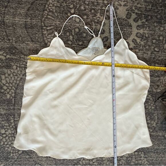 J. Crew Women’s 14 Cream Ivory Spaghetti Strap Scalloped Layering Cami Tank Top - Picture 6 of 7